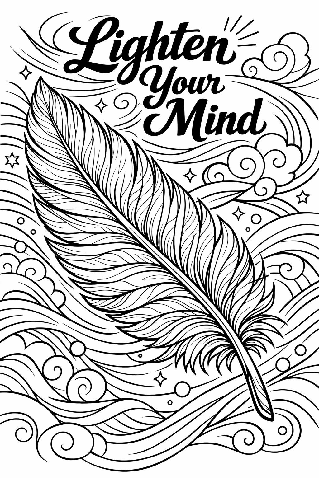 abstract calming coloring page | relaxing swirl patterns | stress relief artwork