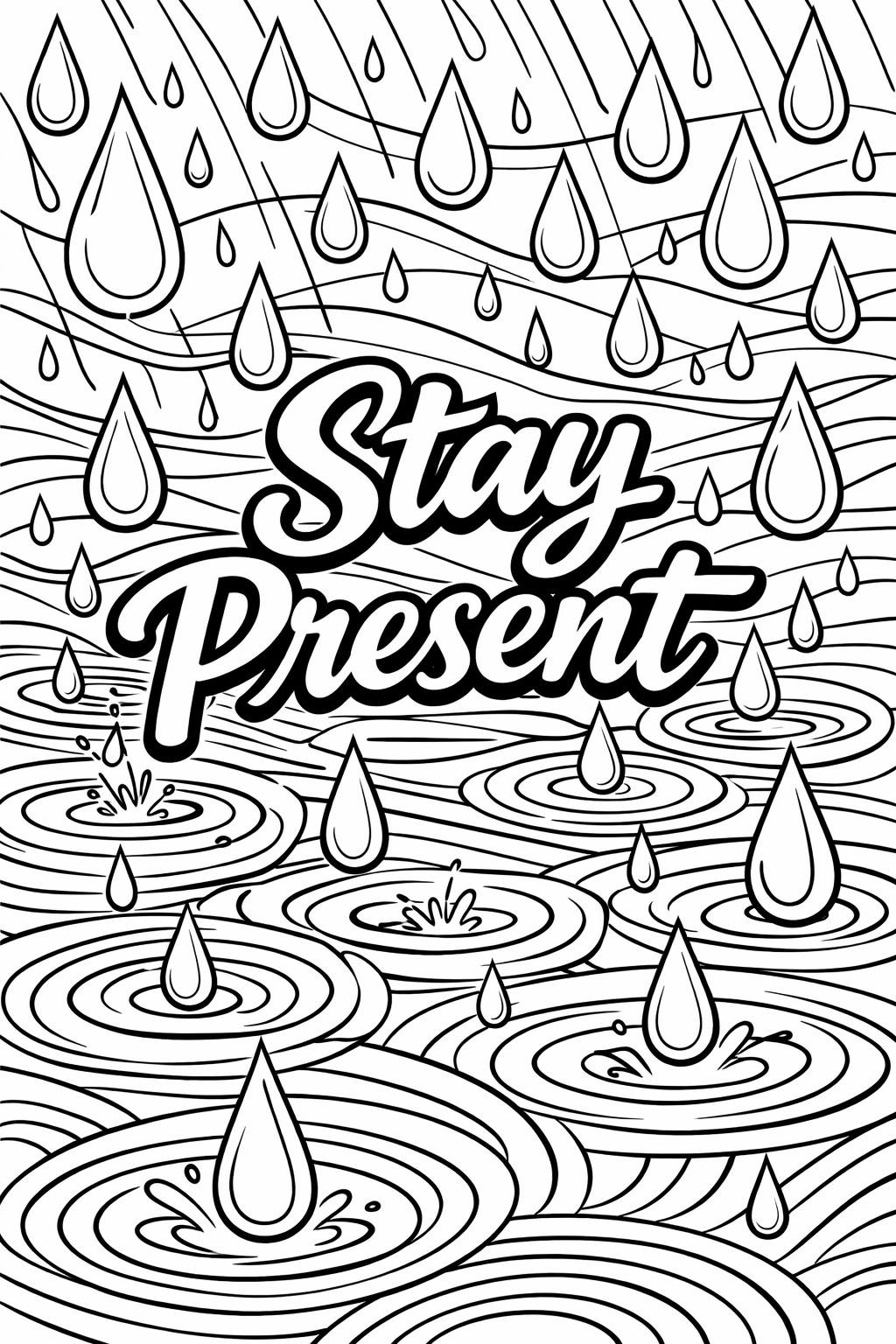 ocean relaxation coloring page | calming wave illustration | peaceful marine design