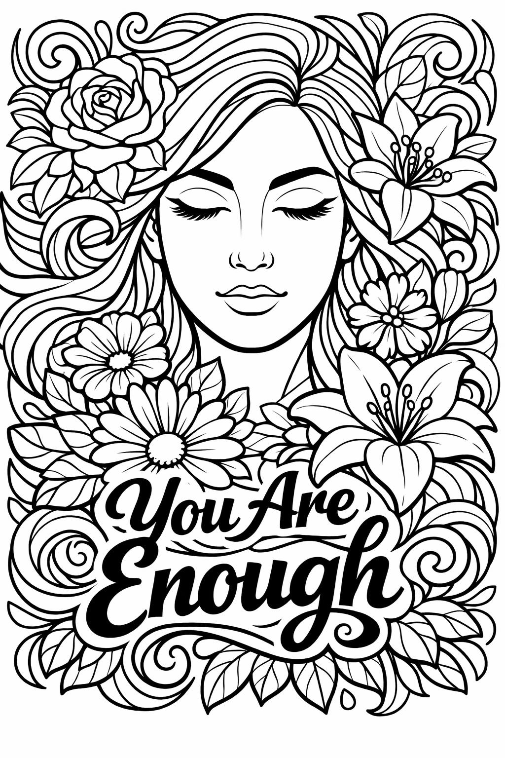 breathing pattern coloring page | mindful relaxation illustration | calming stress relief art