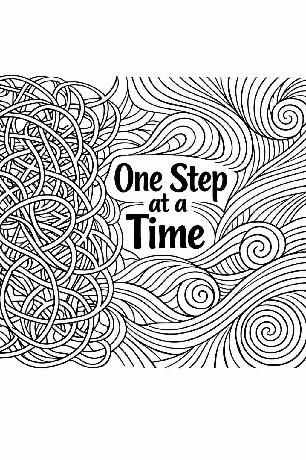 therapeutic coloring page | stress relief illustration | calming mindfulness artwork