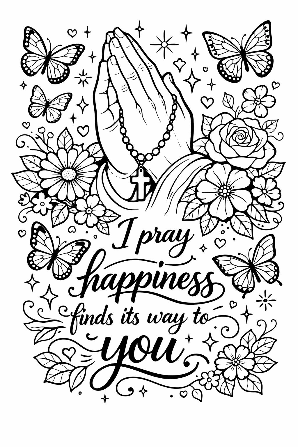 blessing coloring page | uplifting faith illustration | peaceful religious artwork