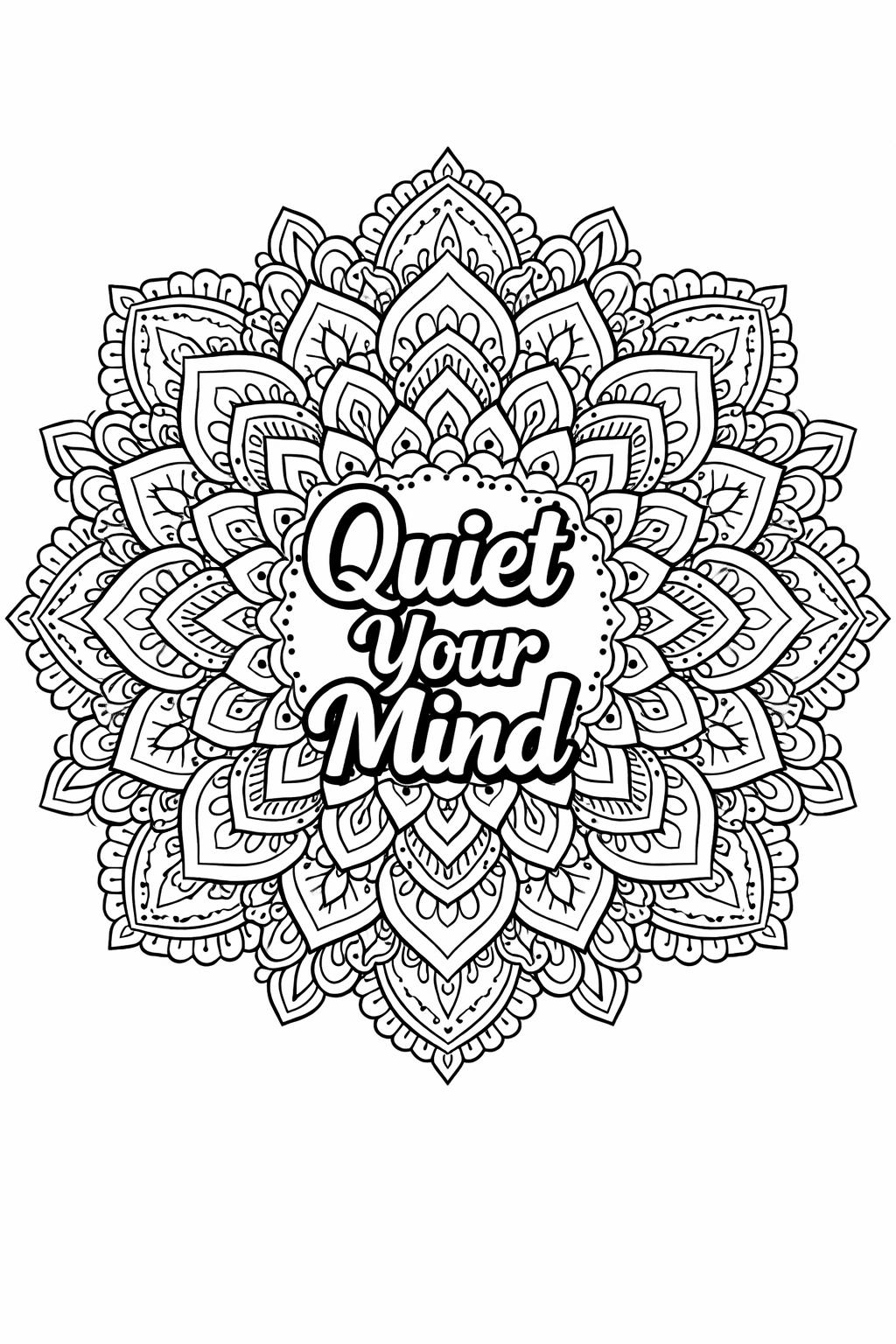 positive quote coloring page | uplifting calming message | relaxing inspirational design