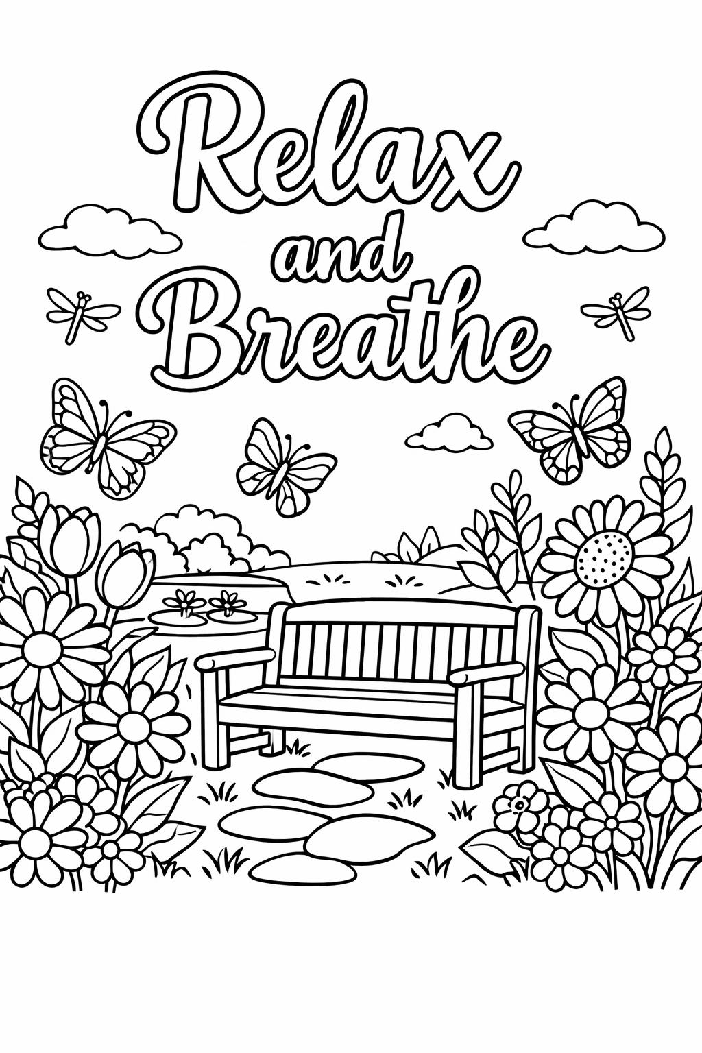 pattern coloring page for kids | simple repeating design | easy calming kids pattern