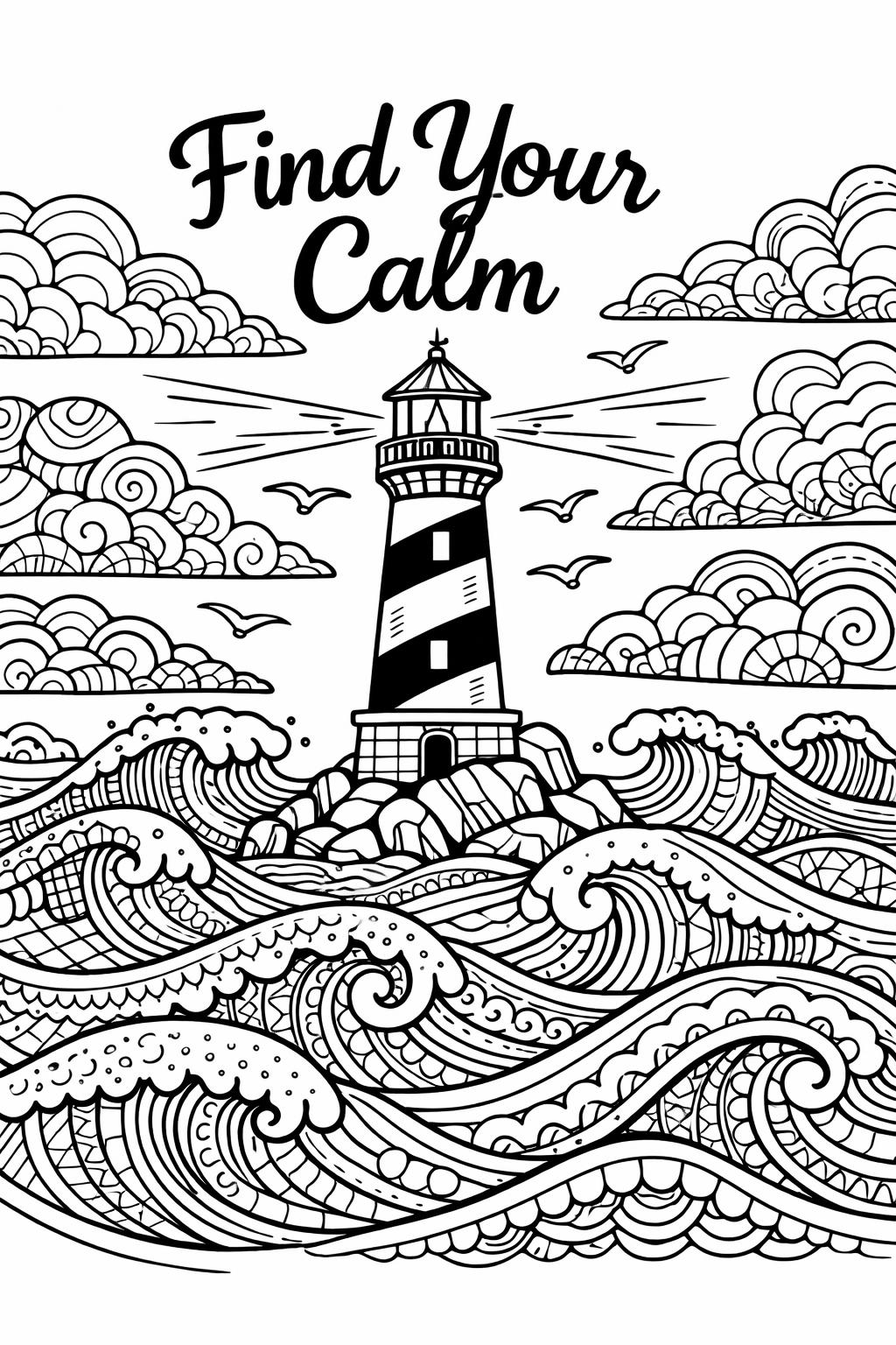 calming doodle coloring page | relaxing playful patterns | soothing creative artwork