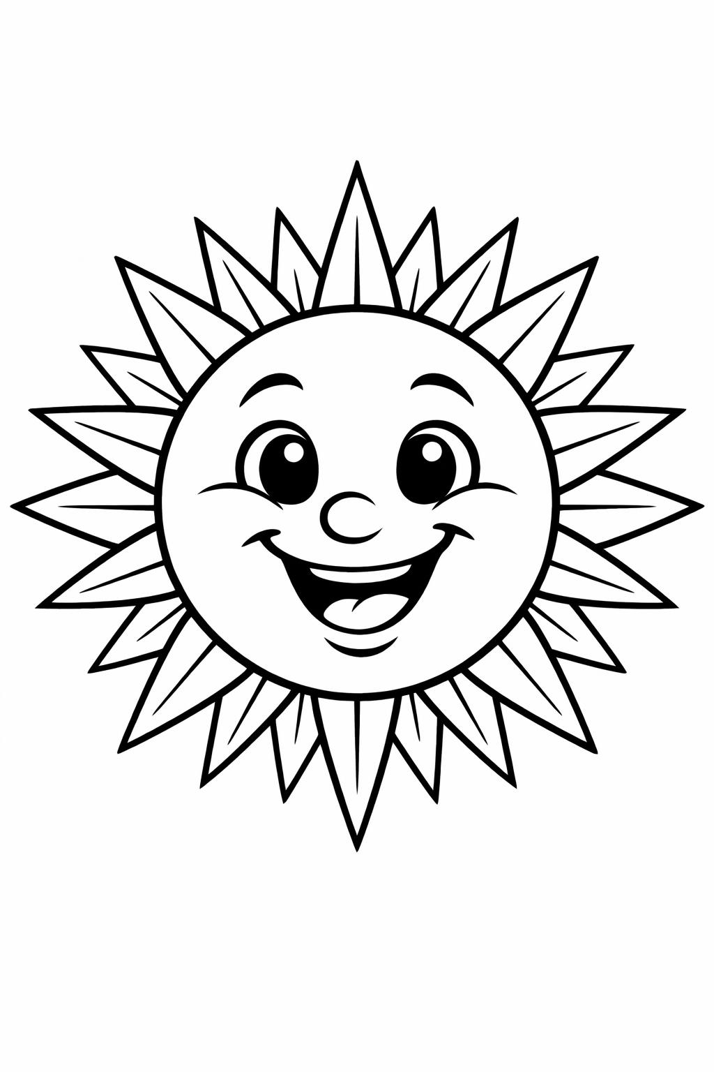 Sunny day coloring page with ice cream and sun | Fun summer treat coloring page | Kids sunny activity sheet
