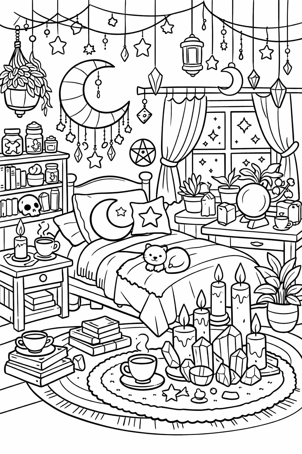 cute coloring page for teens | fun cartoon illustration | playful printable artwork