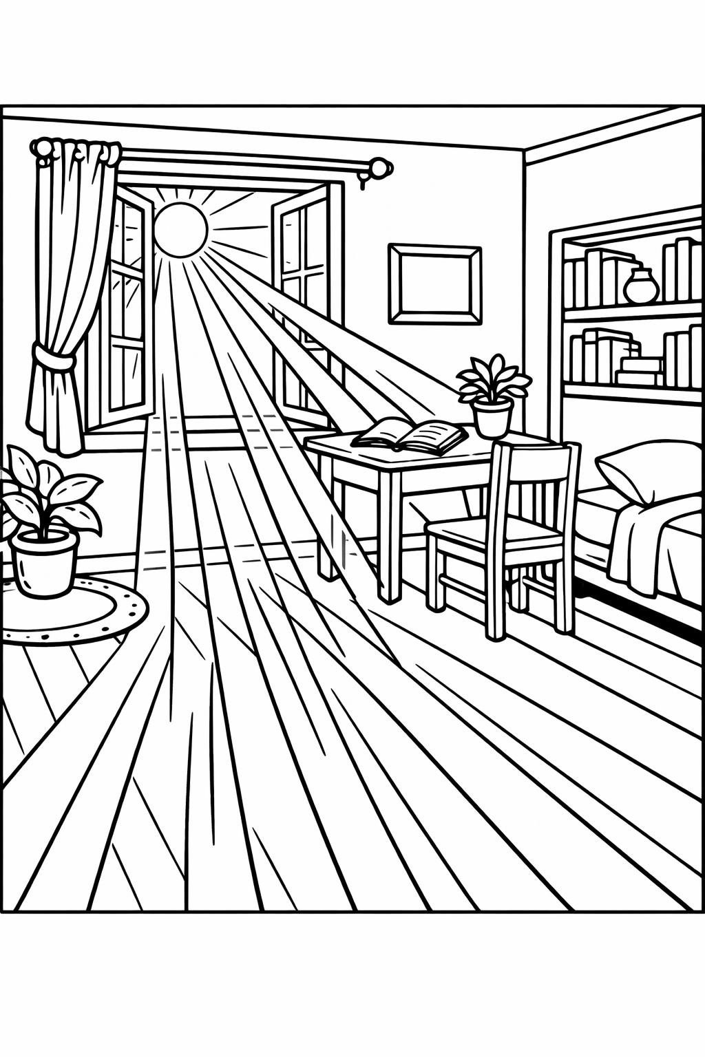 Sunny day coloring page with sun and clouds | Kids sunny weather coloring sheet | Printable sunny day coloring page