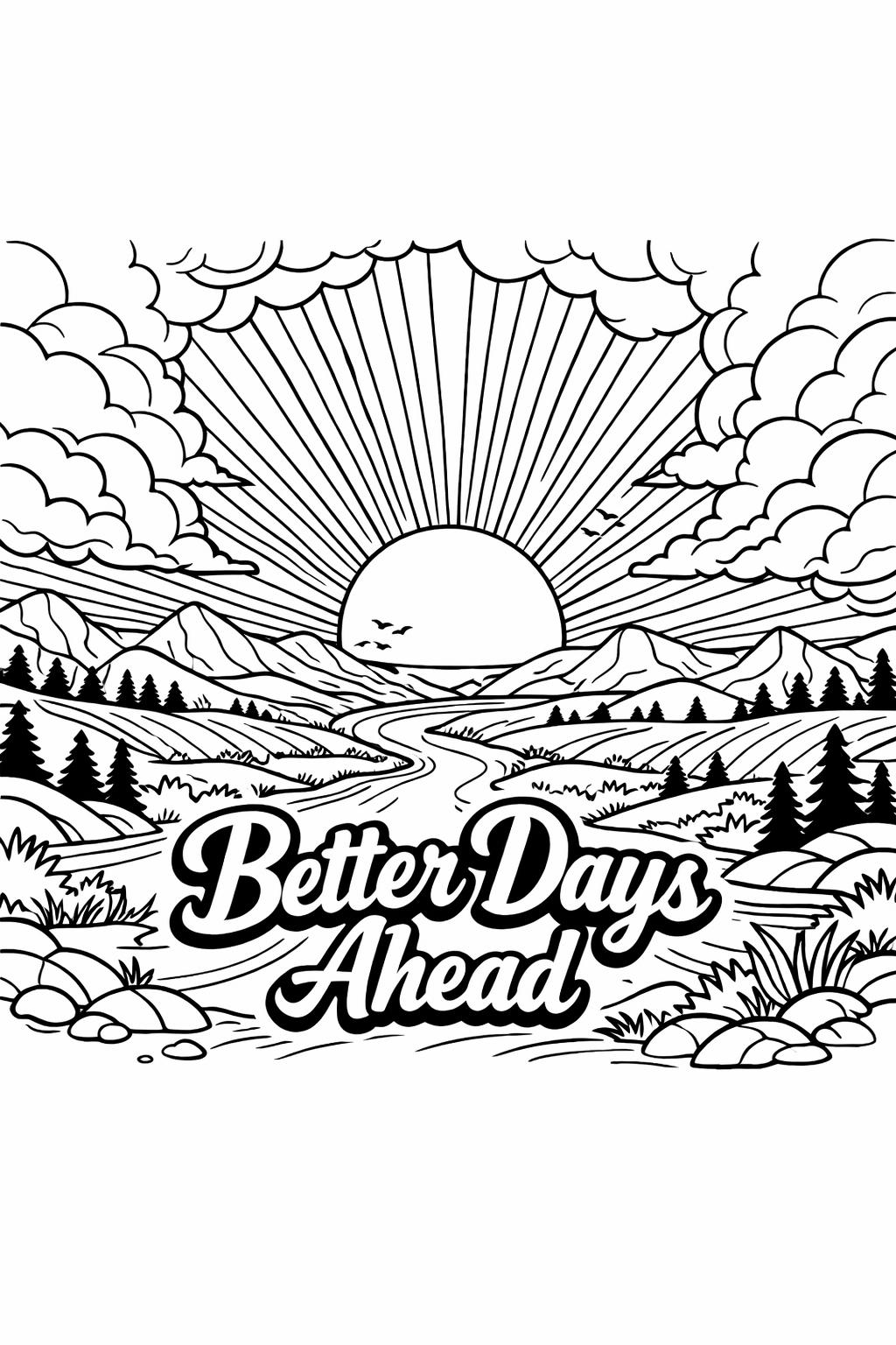 feather calming coloring page | soft relaxing illustration | soothing mindfulness artwork