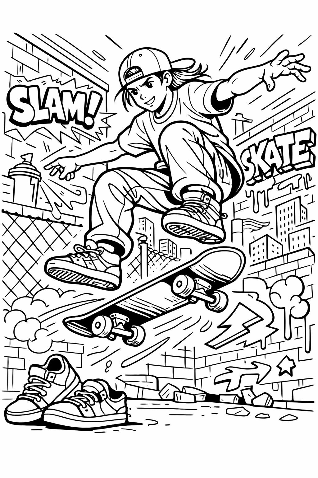 aesthetic teen coloring page | stylish printable artwork | fun coloring sheet