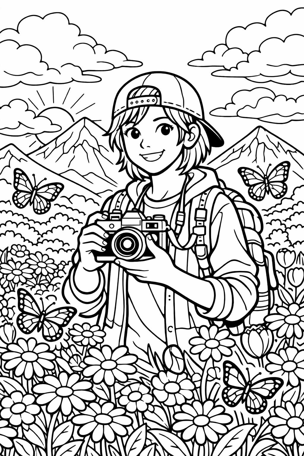 teen coloring page | trendy coloring design | relaxing creative activity