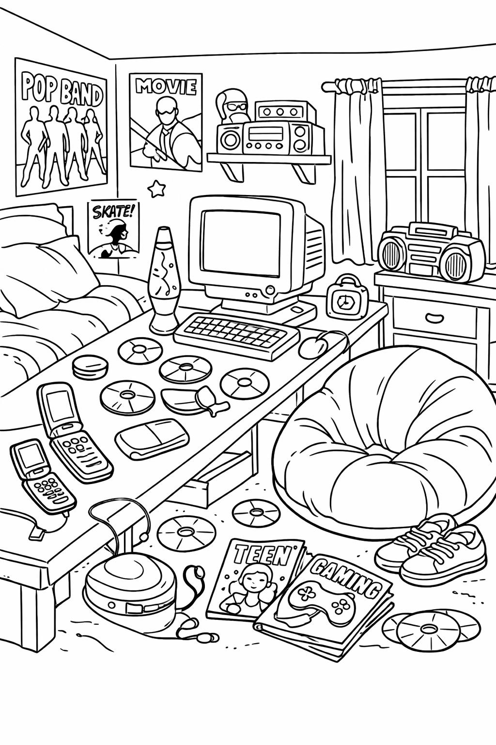 coloring pages for teens | fun teen coloring sheet | creative printable artwork