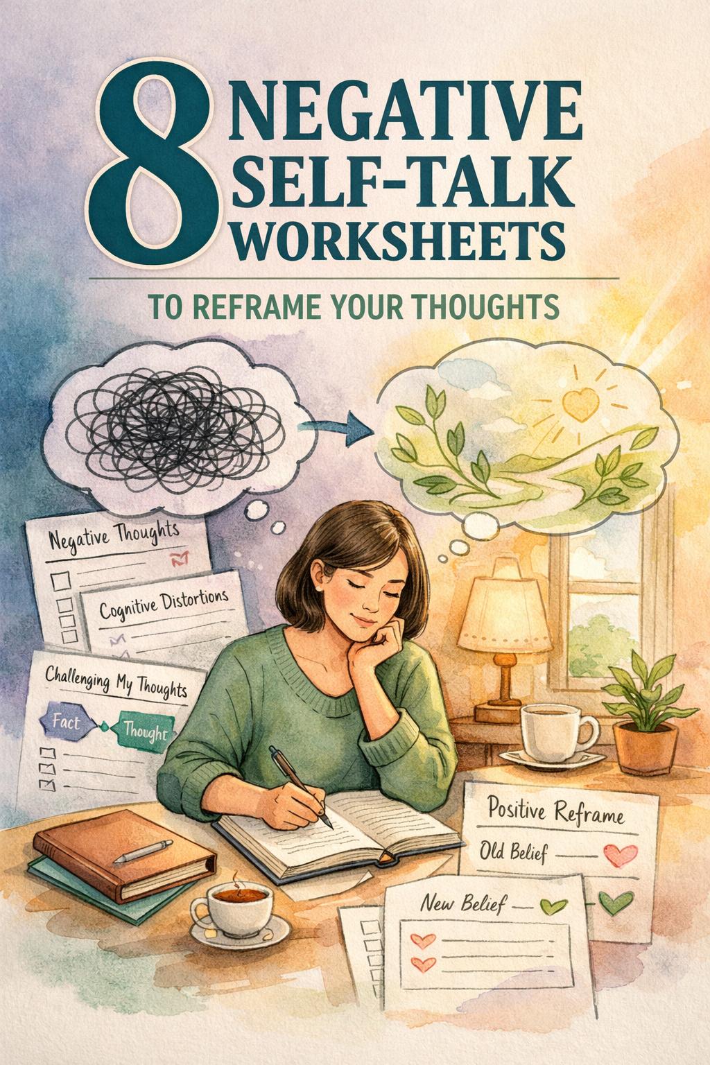 negative self talk worksheet | negative self-talk worksheet pdf | positive self-talk worksheet for adults