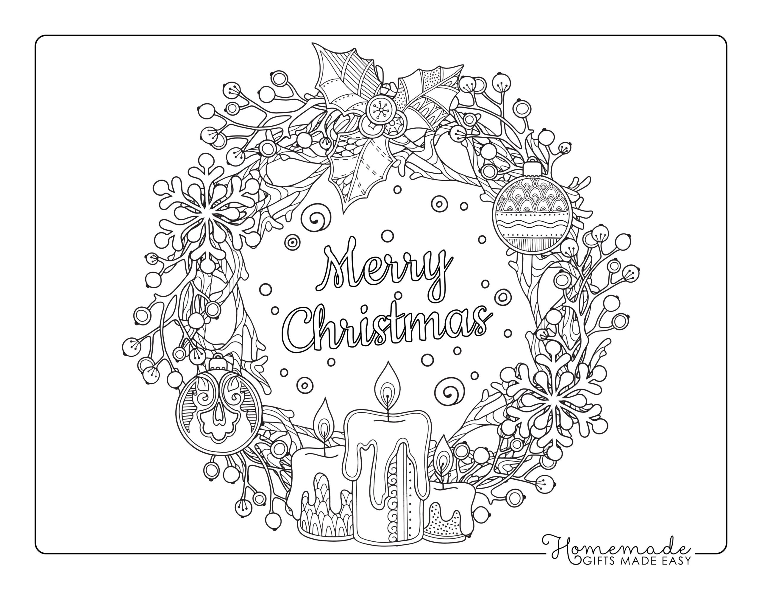 The Blessed Wreath | christmas coloring pages cute | free christmas coloring pages