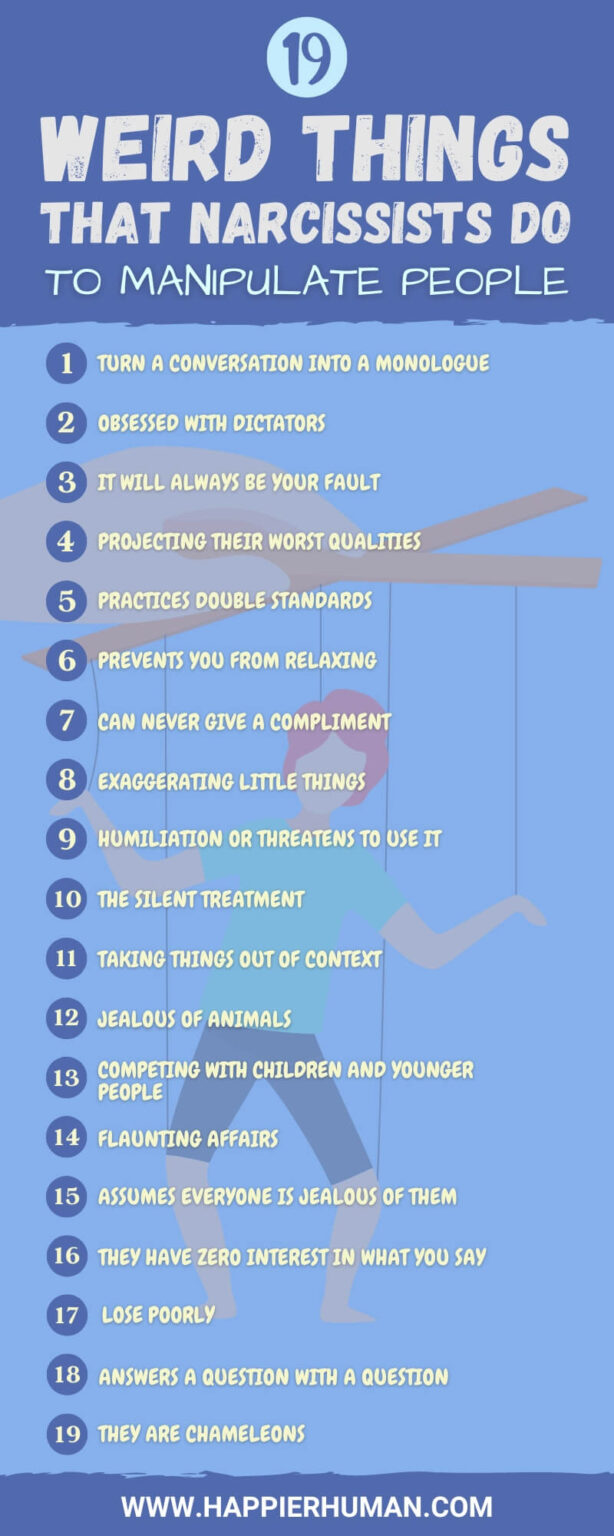 19 Weird Things That Narcissists Do to Manipulate People - Happier Human