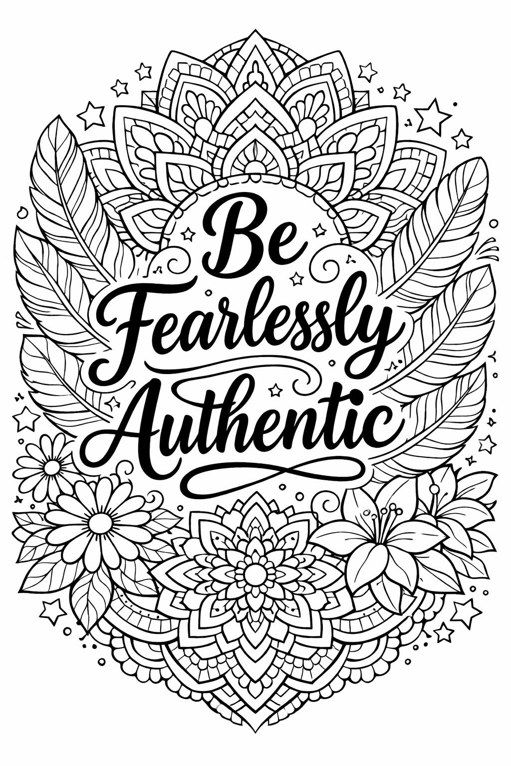 unique quote coloring page | inspirational quote artwork | creative coloring sheet