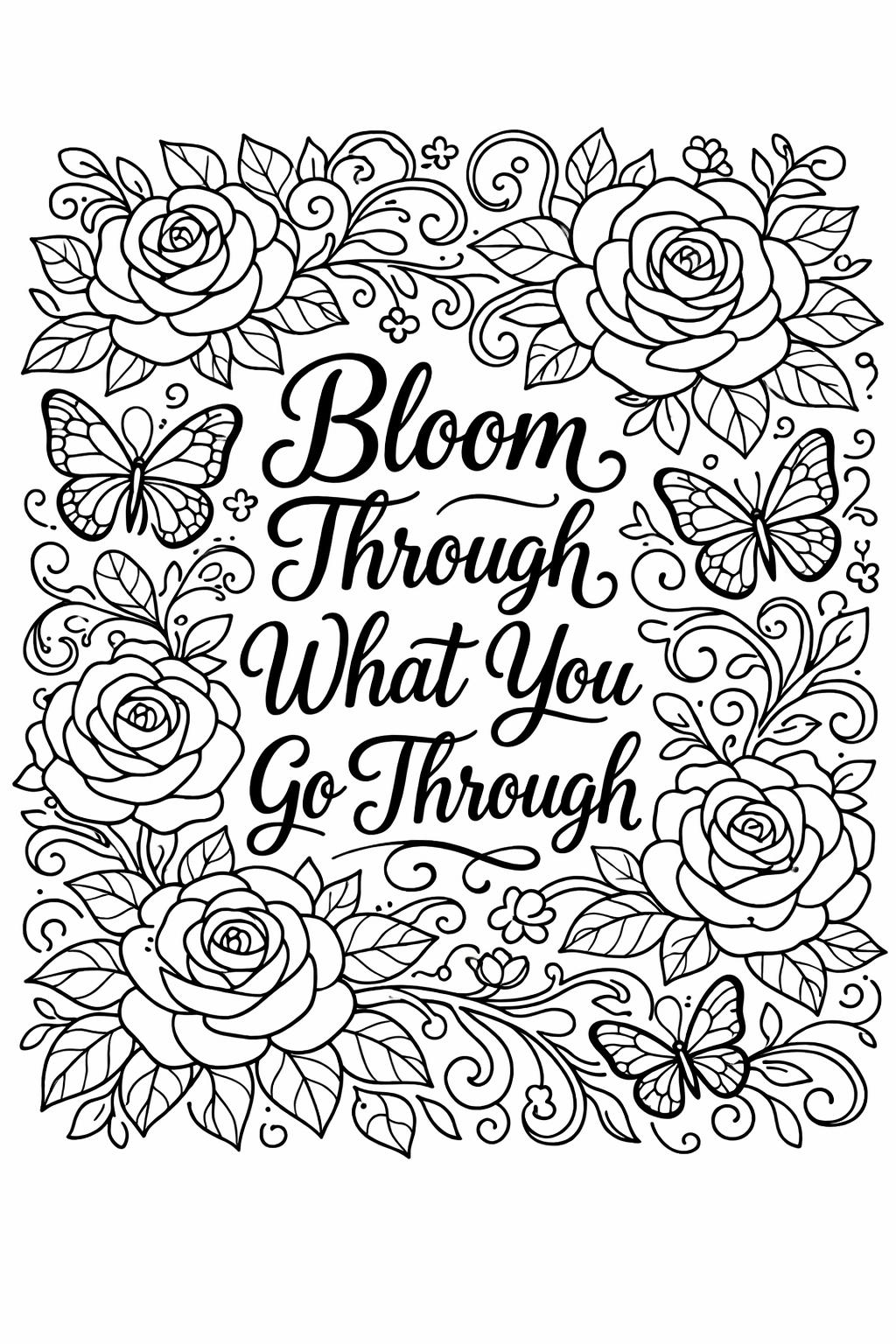 positive affirmation coloring page | encouraging quote illustration | mindful coloring sheet