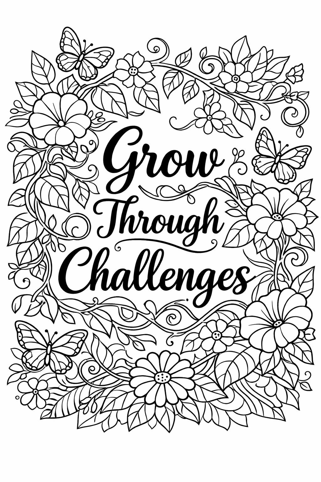 gratitude quote coloring page | thankful inspirational design | positive coloring artwork