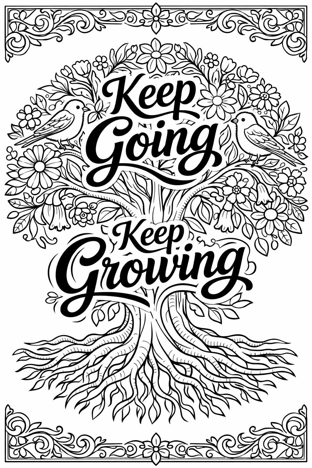 strength quote coloring page | empowering motivational words | inspiring creative page