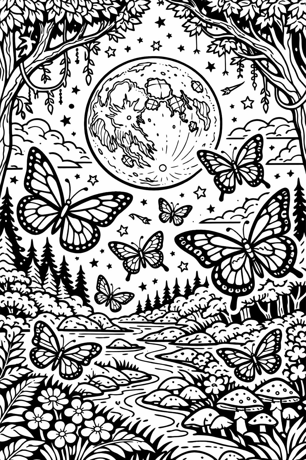 simple butterfly coloring page | easy butterfly outline | cute wing illustration