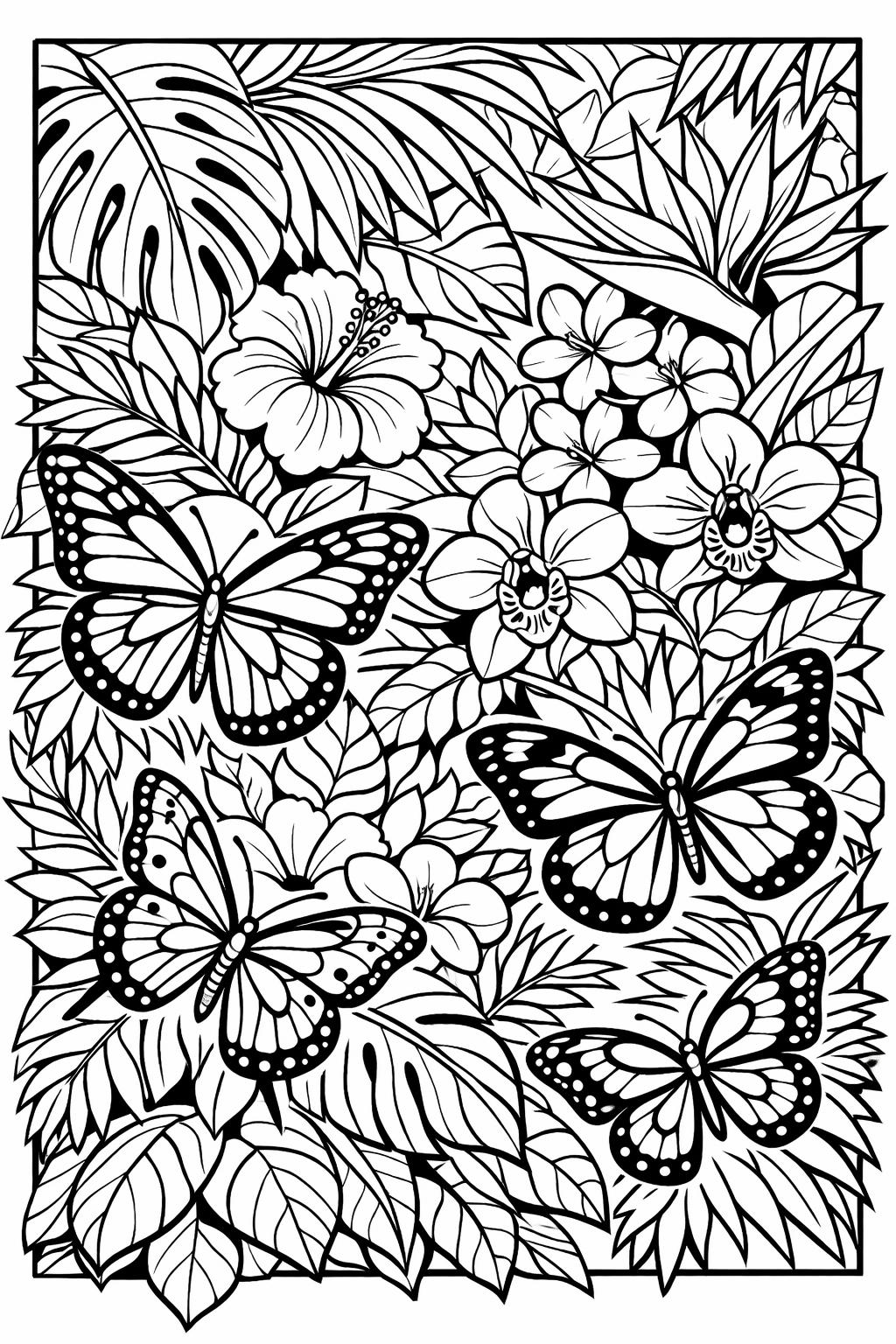 butterfly coloring page | detailed butterfly illustration | beautiful wing design
