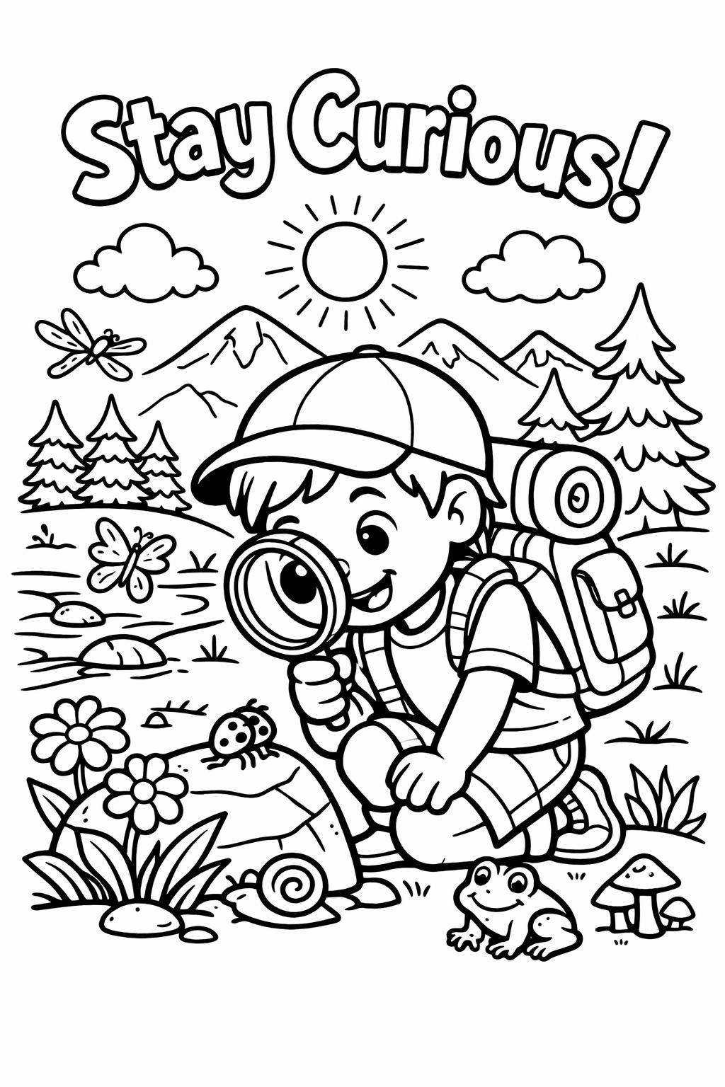 Try Your Best coloring page | Motivational kids printable | Encouraging coloring sheet