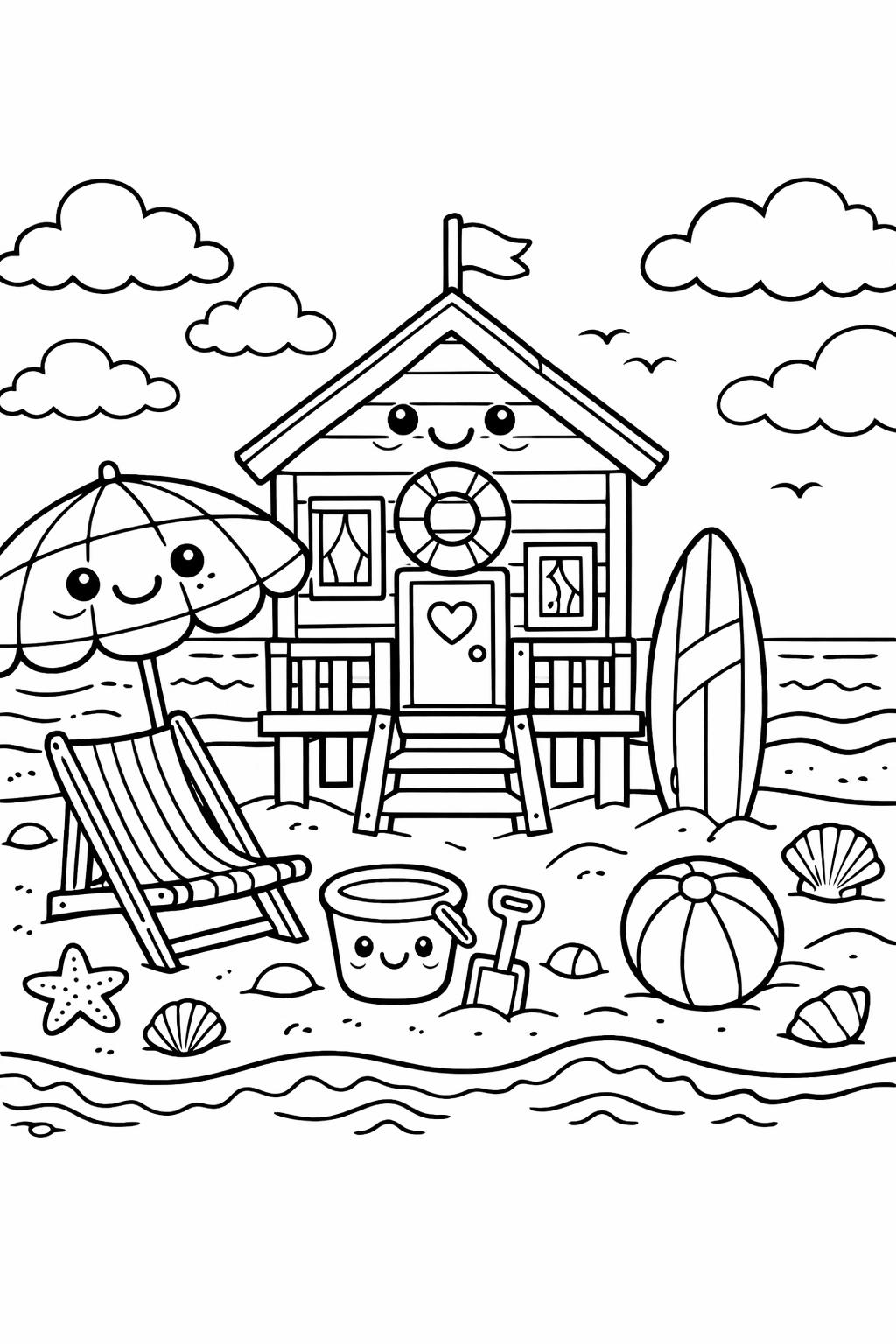 cute kawaii coloring pages | charming printable artwork | kids and adults activity