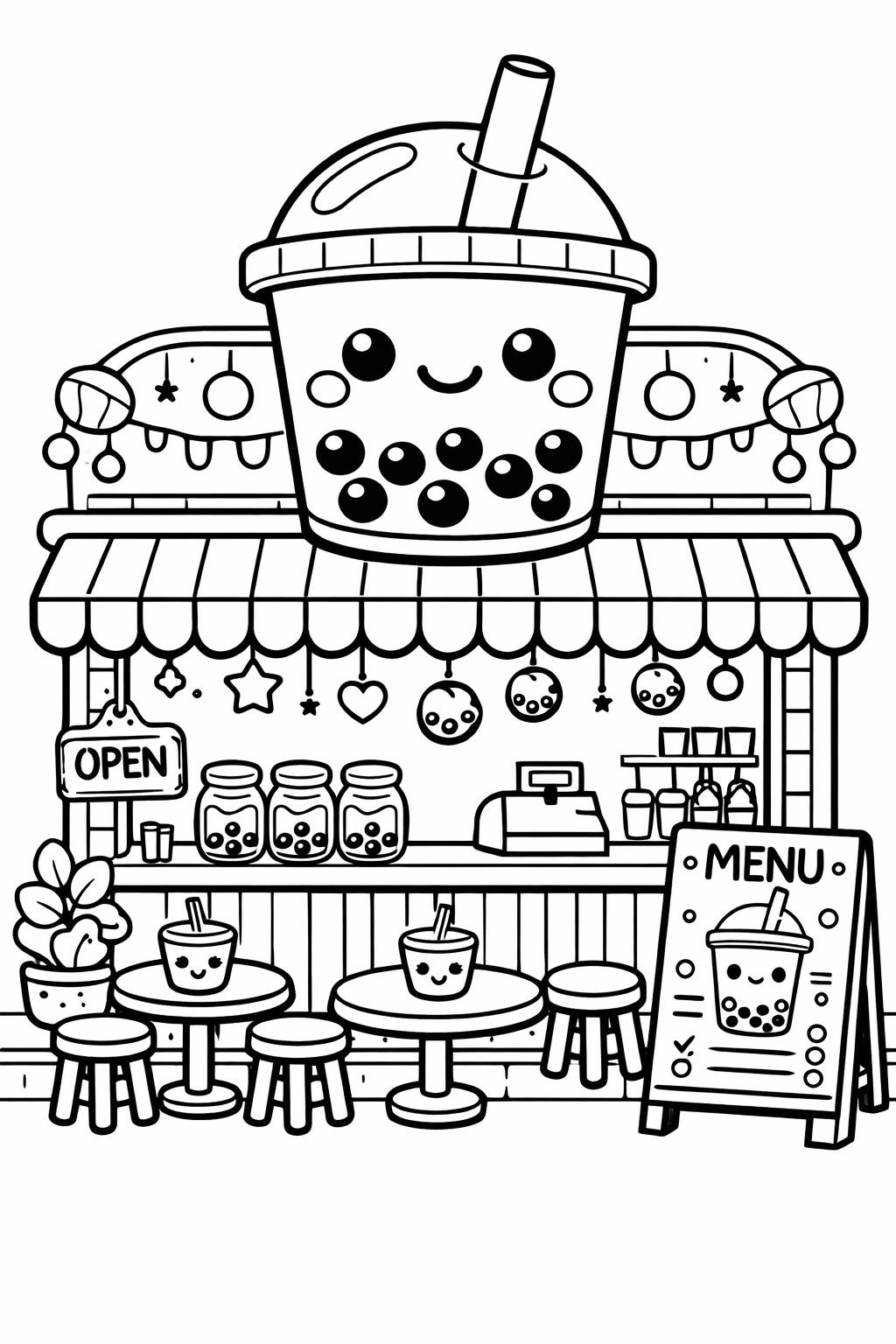 easy kawaii coloring page | simple adorable designs | beginner-friendly printable activity