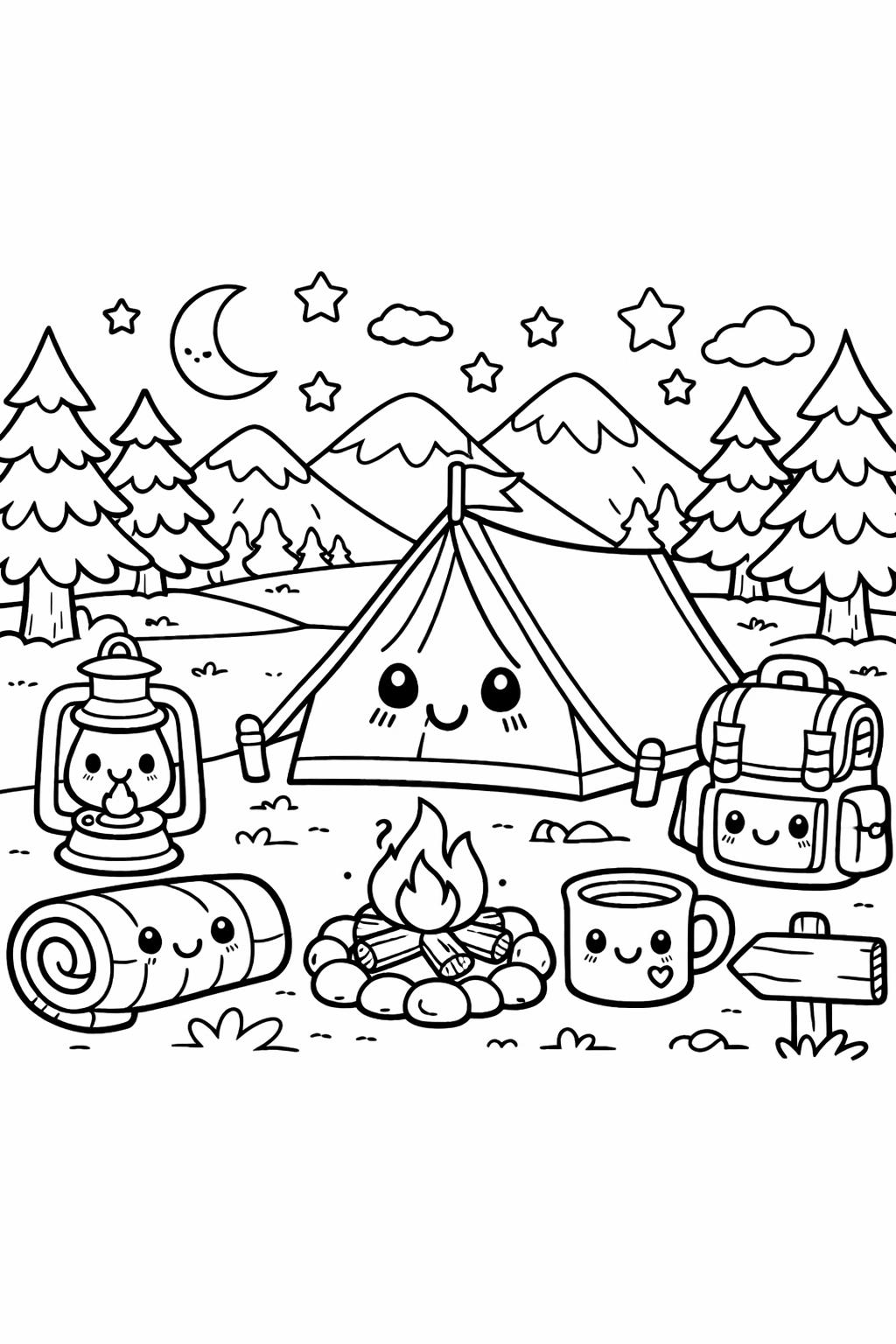 kawaii flowers coloring page | cute floral designs | relaxing coloring activity