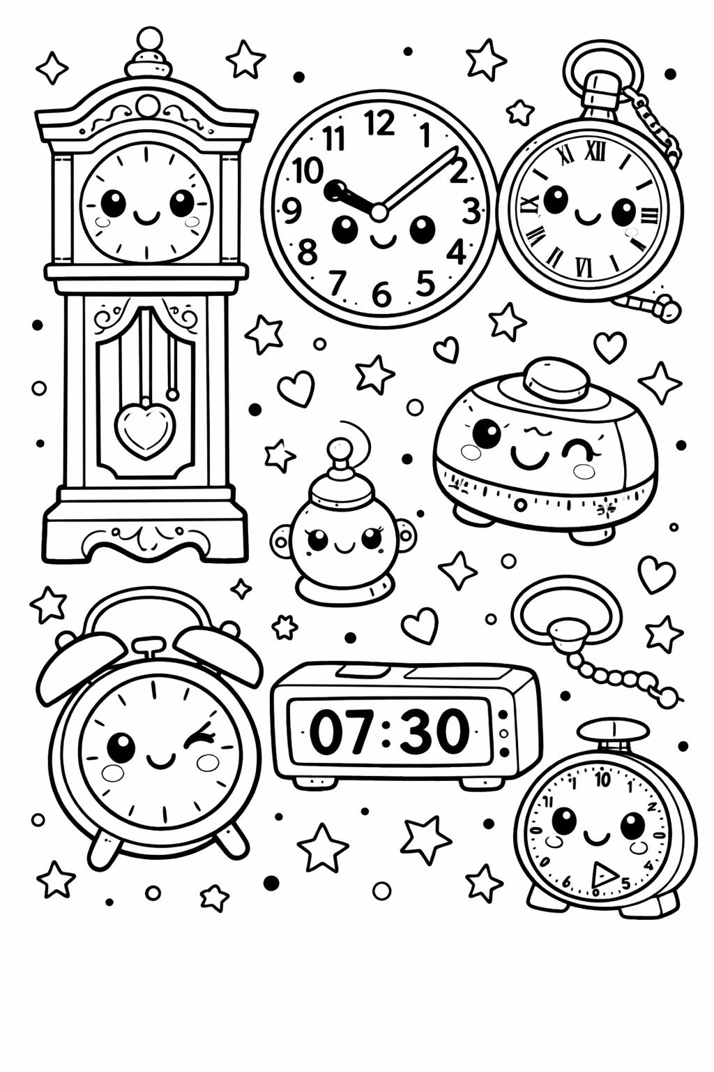 kawaii animals coloring page | adorable animal designs | fun printable coloring sheet