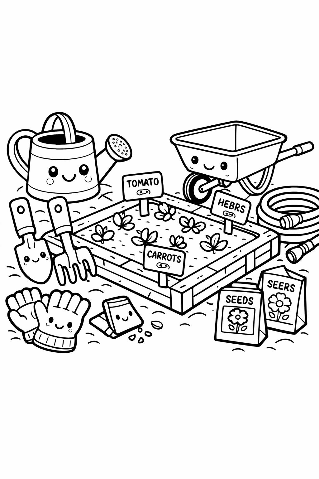 kawaii sweets coloring page | adorable dessert illustrations | fun printable artwork