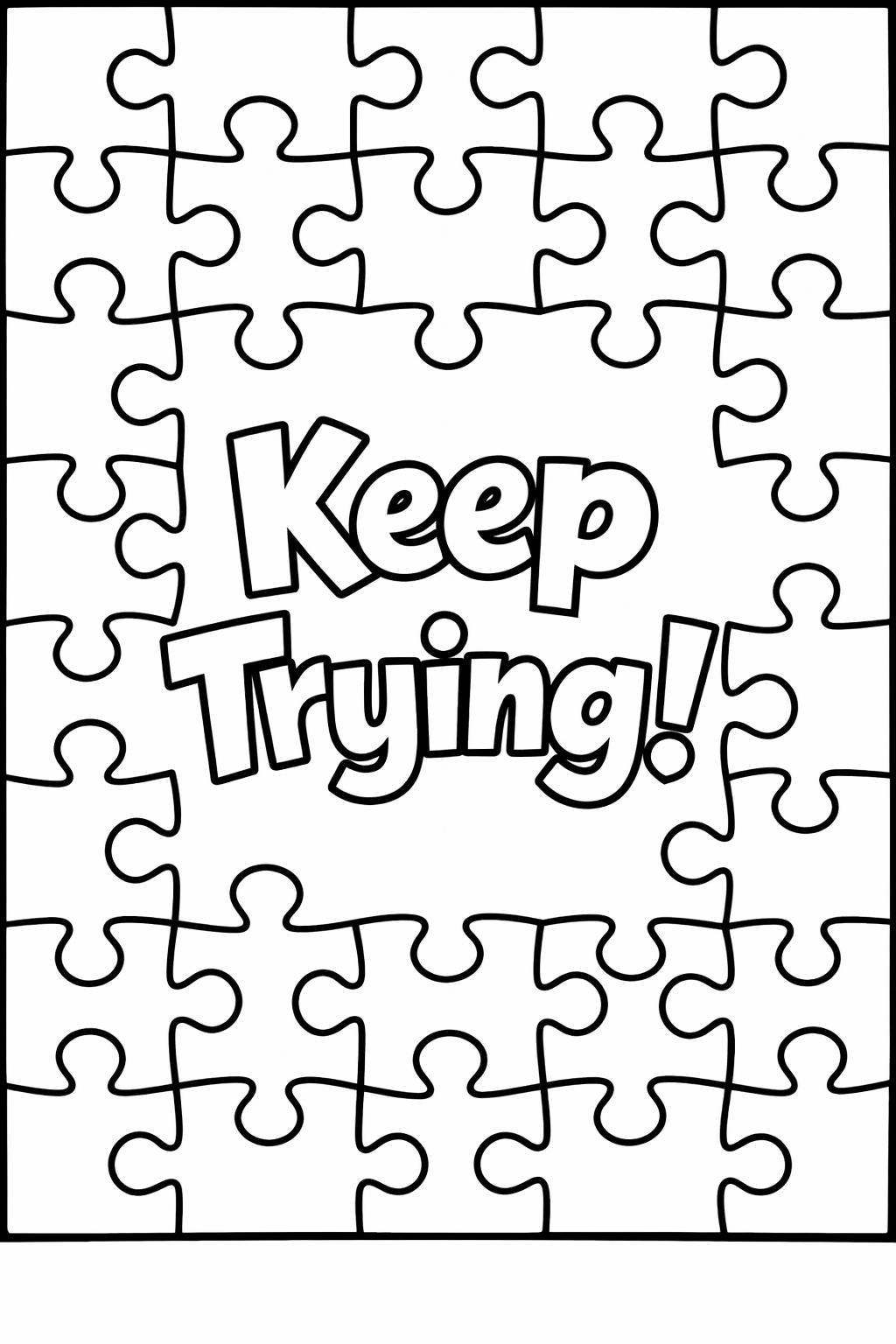 Never Give Up coloring page | Motivational kids coloring sheet | Encouraging printable coloring page