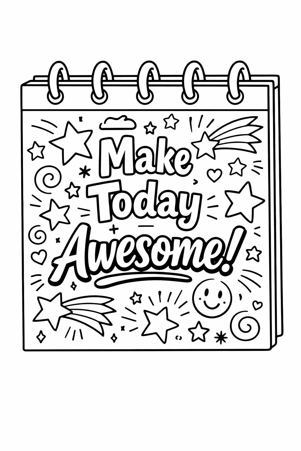 Stay Awesome coloring page | Kids encouragement printable | Motivational kids sheet