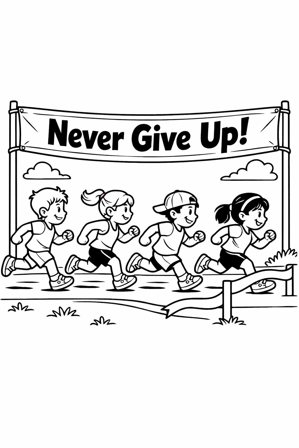Stay Strong kids coloring page | Inspirational coloring sheet for kids | Motivational printable page
