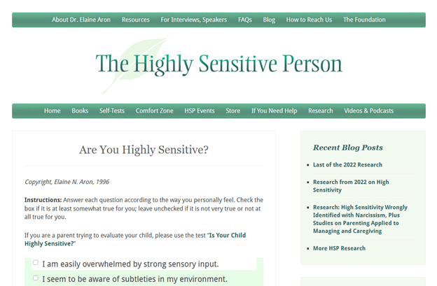 highly sensitive person test wikipedia | aron highly sensitive person test | highly sensitive person genetic test