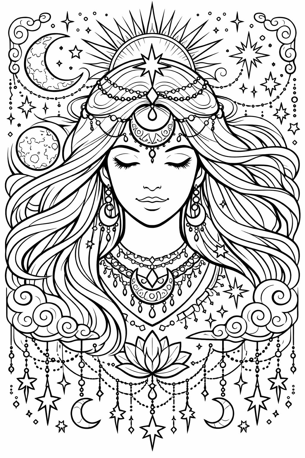 kawaii aesthetic coloring page | cute character illustration | playful coloring sheet