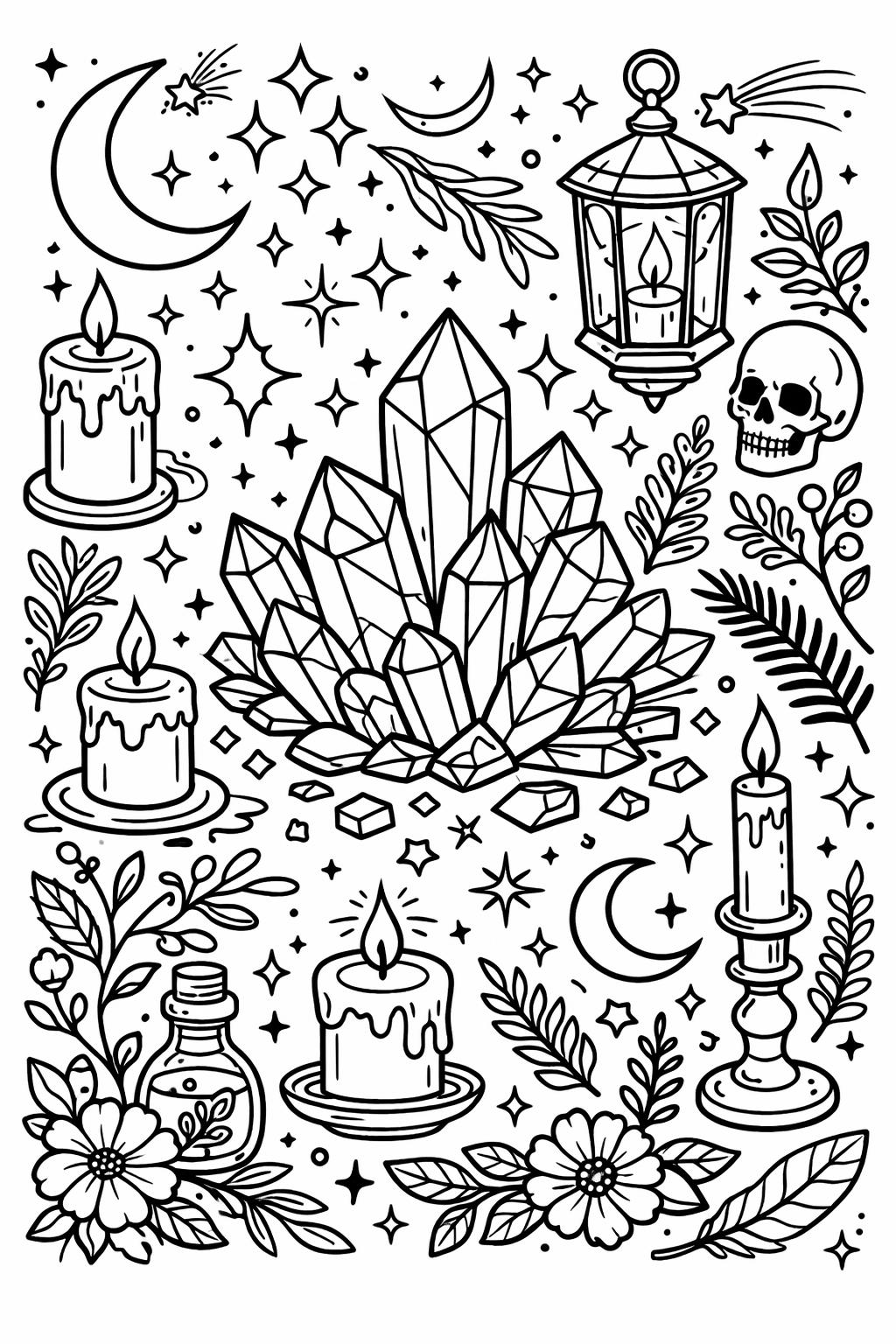 vintage aesthetic coloring page | retro inspired illustration | decorative line art