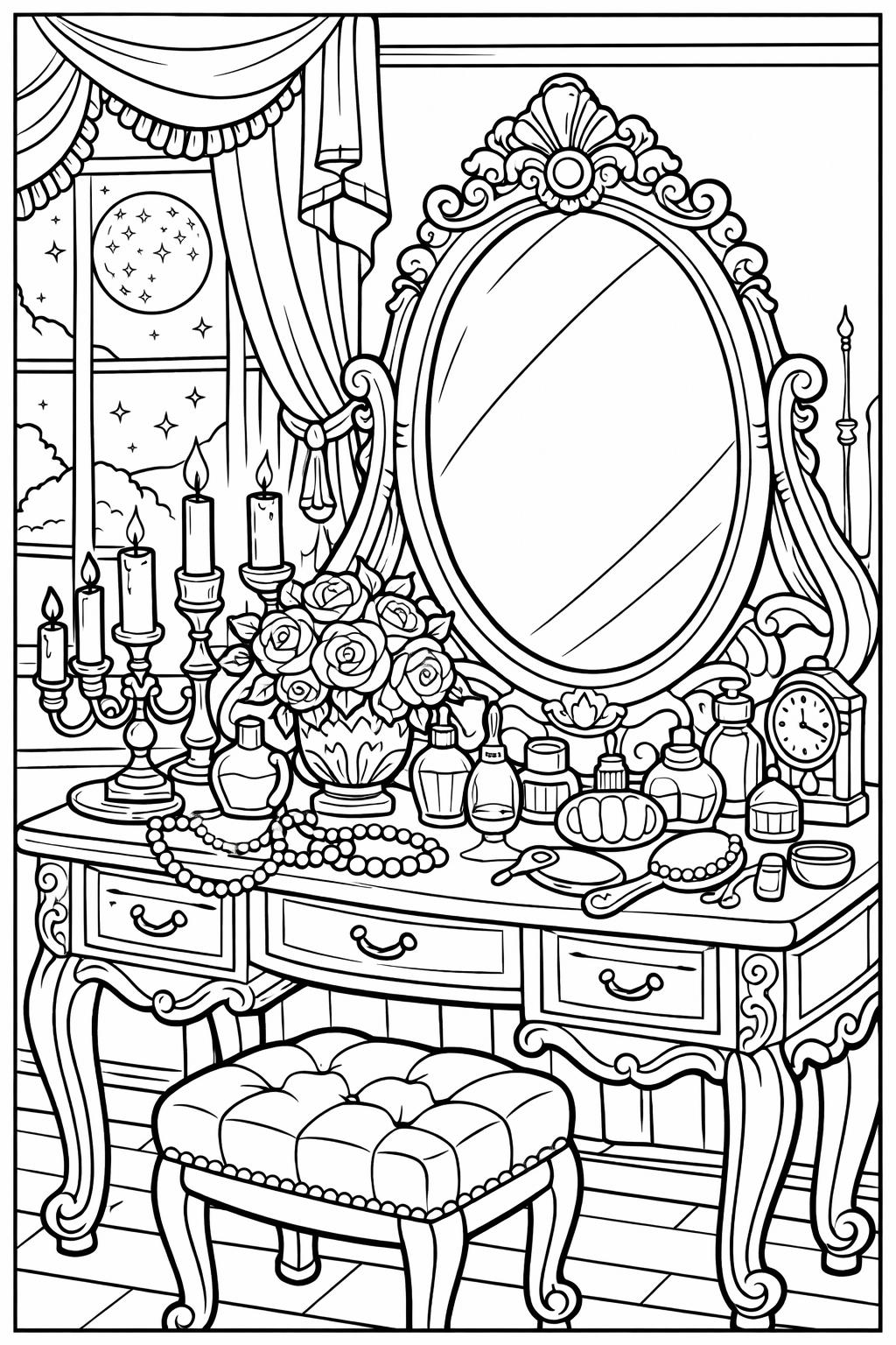 aesthetic doodle coloring page | fun sketch style art | casual creative sheet