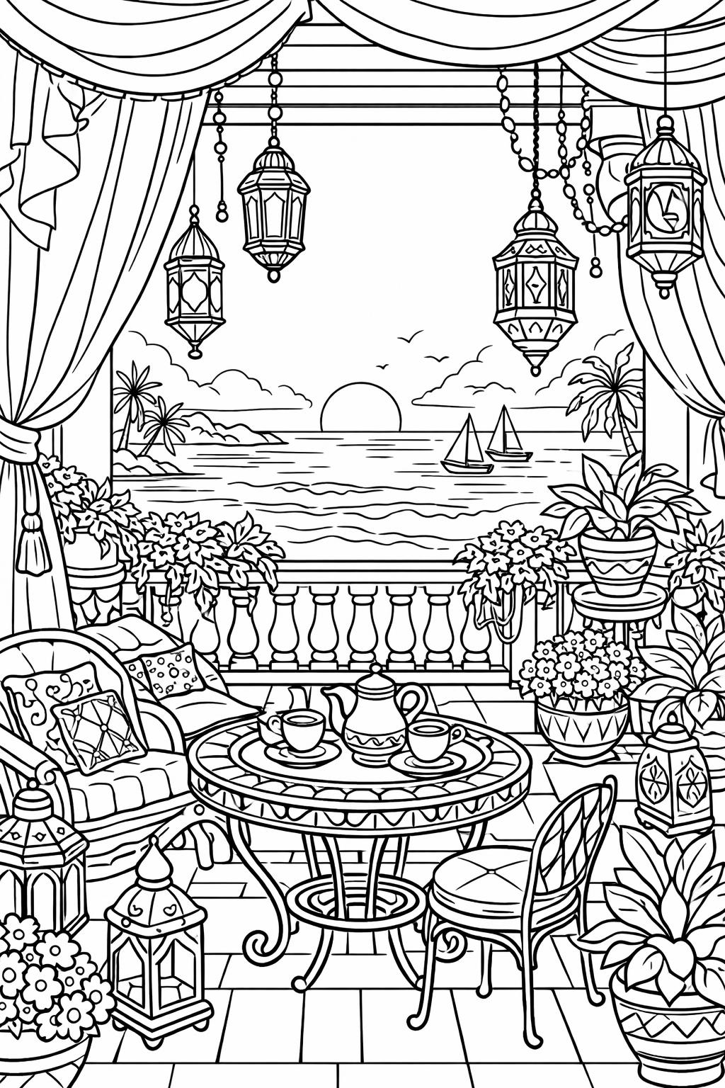 soft line aesthetic coloring page | gentle line art design | calming minimalist artwork