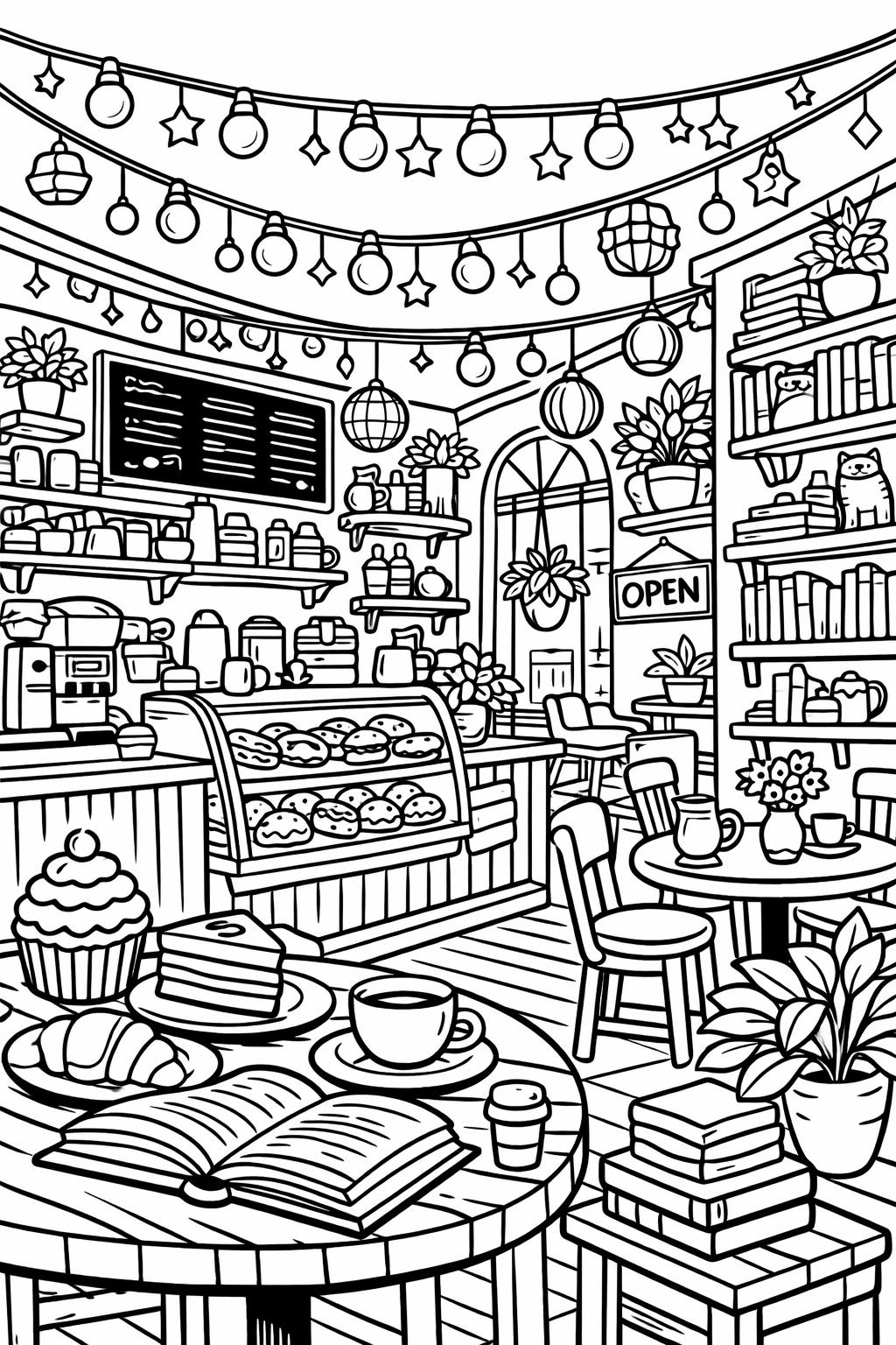 artsy aesthetic coloring page | creative abstract illustration | expressive coloring design