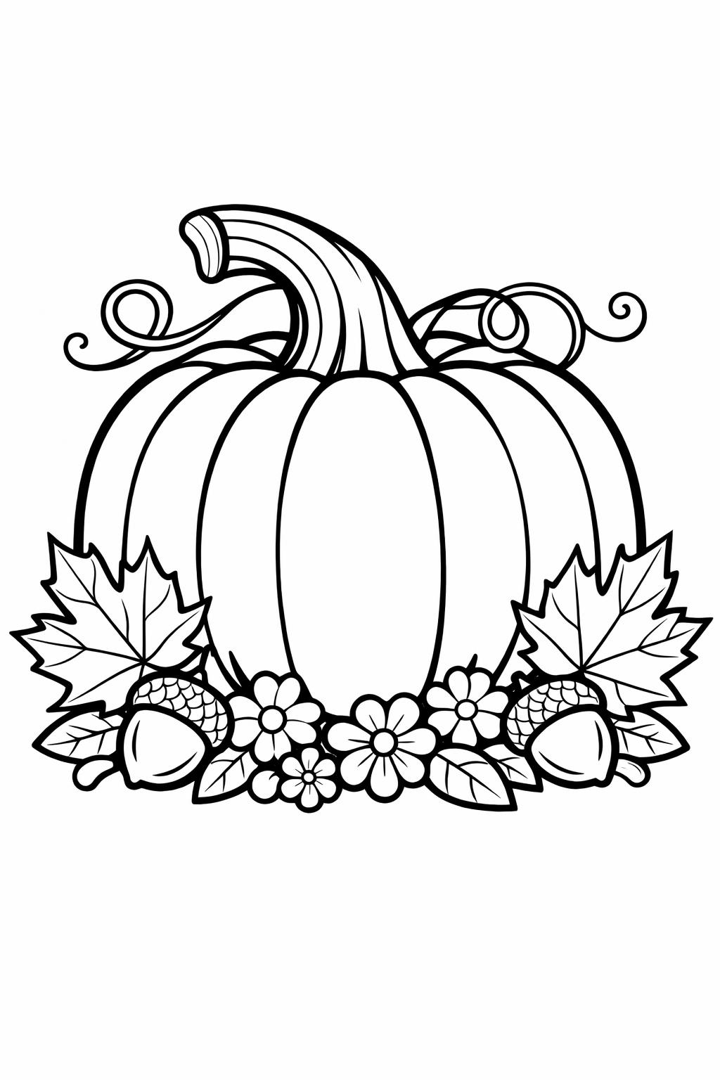 pumpkin coloring page | printable pumpkin illustration | fun fall coloring sheet