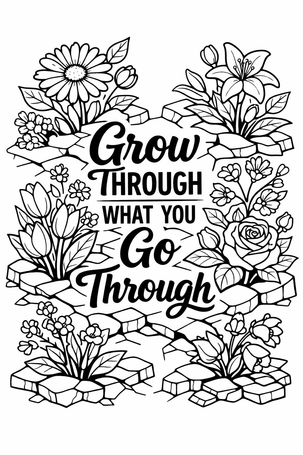 inspirational doodle coloring page | playful motivational design | creative positive artwork