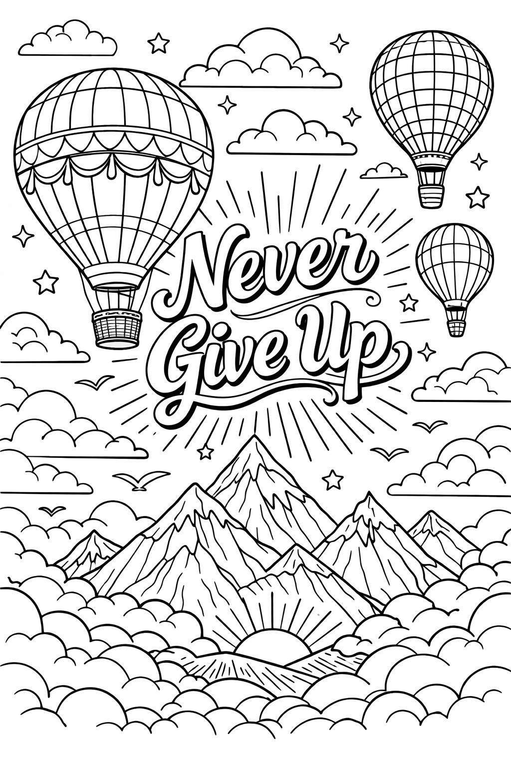 dream big coloring page | motivational success quote | inspiring artwork design