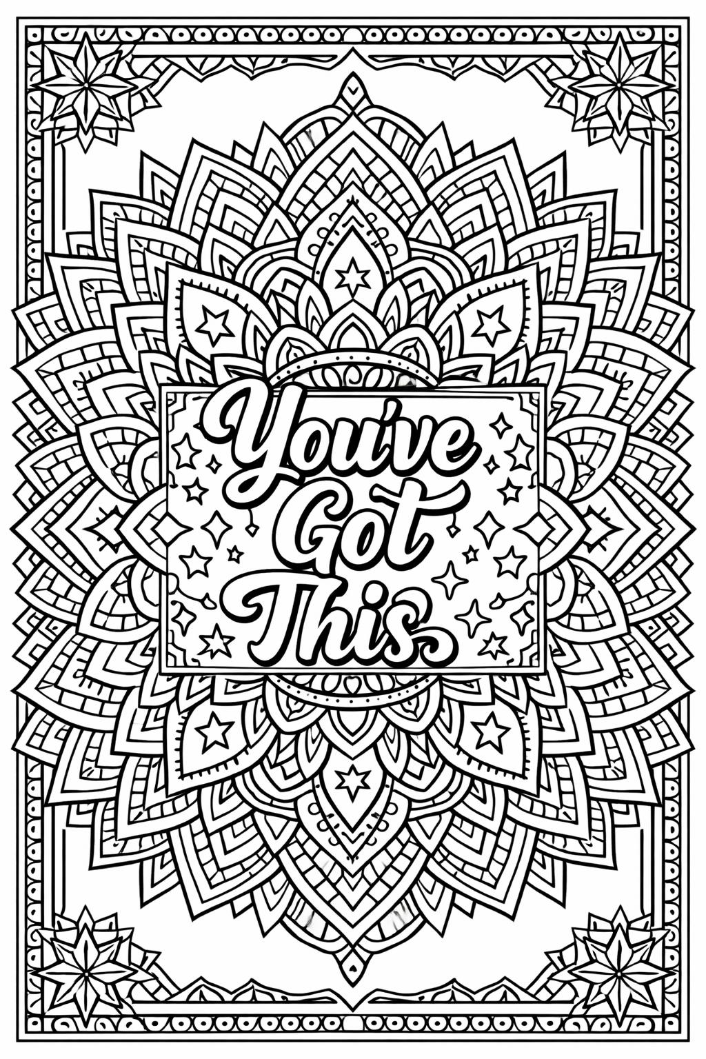 inspiring typography coloring page | decorative motivational text | creative quote artwork
