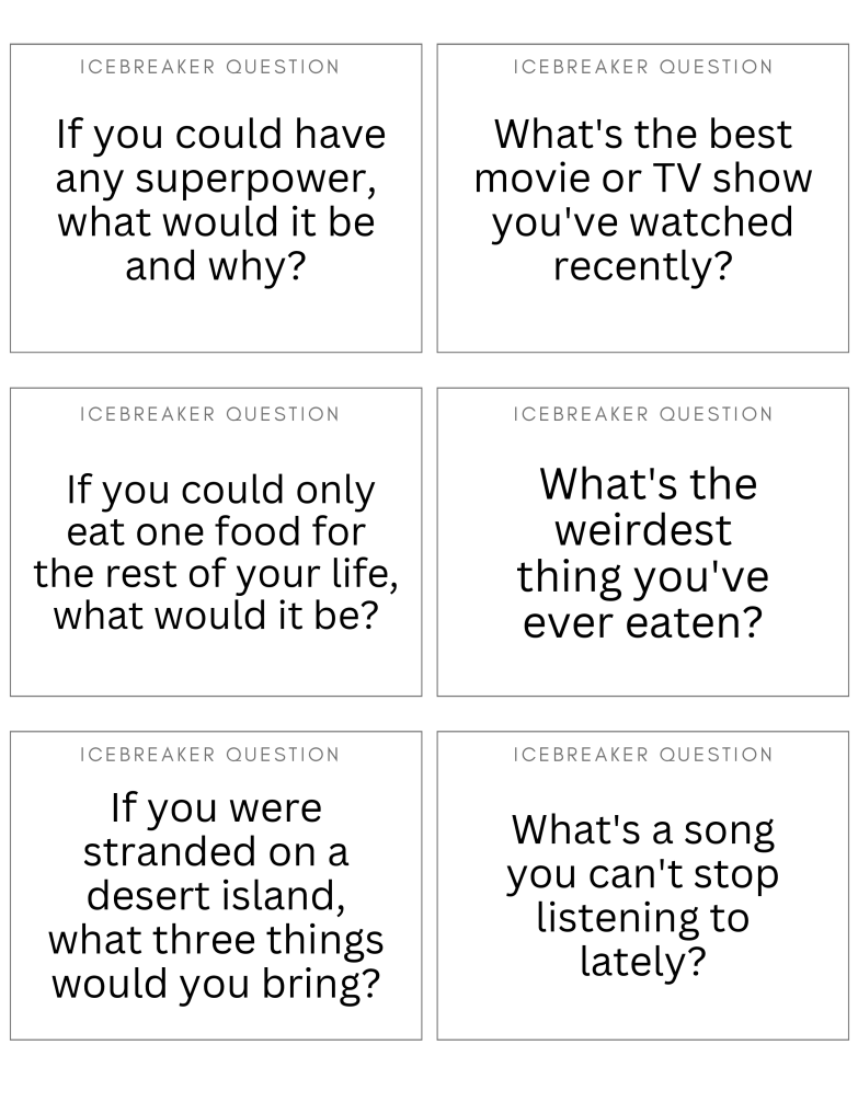 ice breaker questions for kids | funny icebreaker questions for students | icebreaker question funny