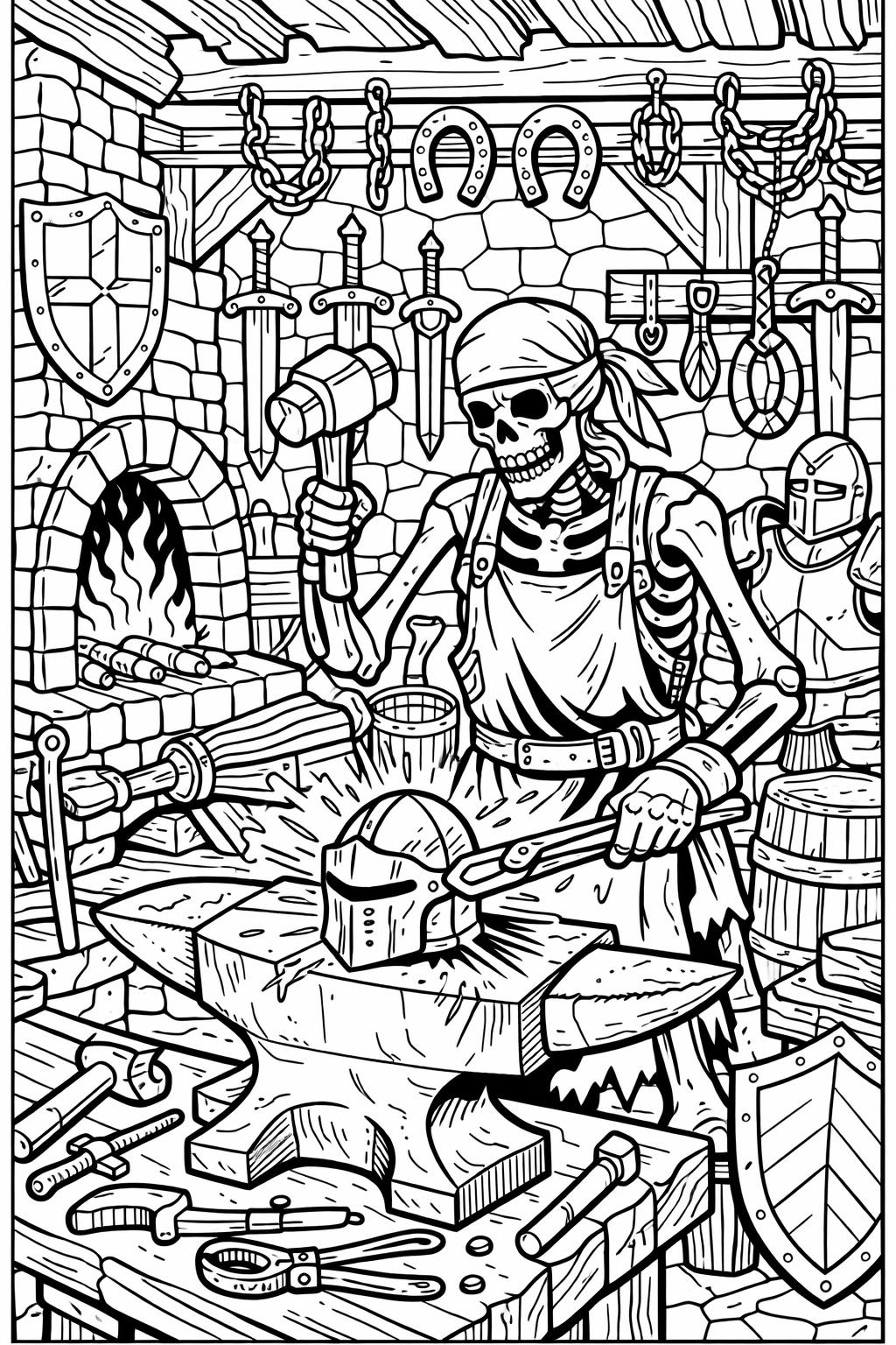 sugar skull skeleton coloring page | decorative gothic artwork | detailed coloring page