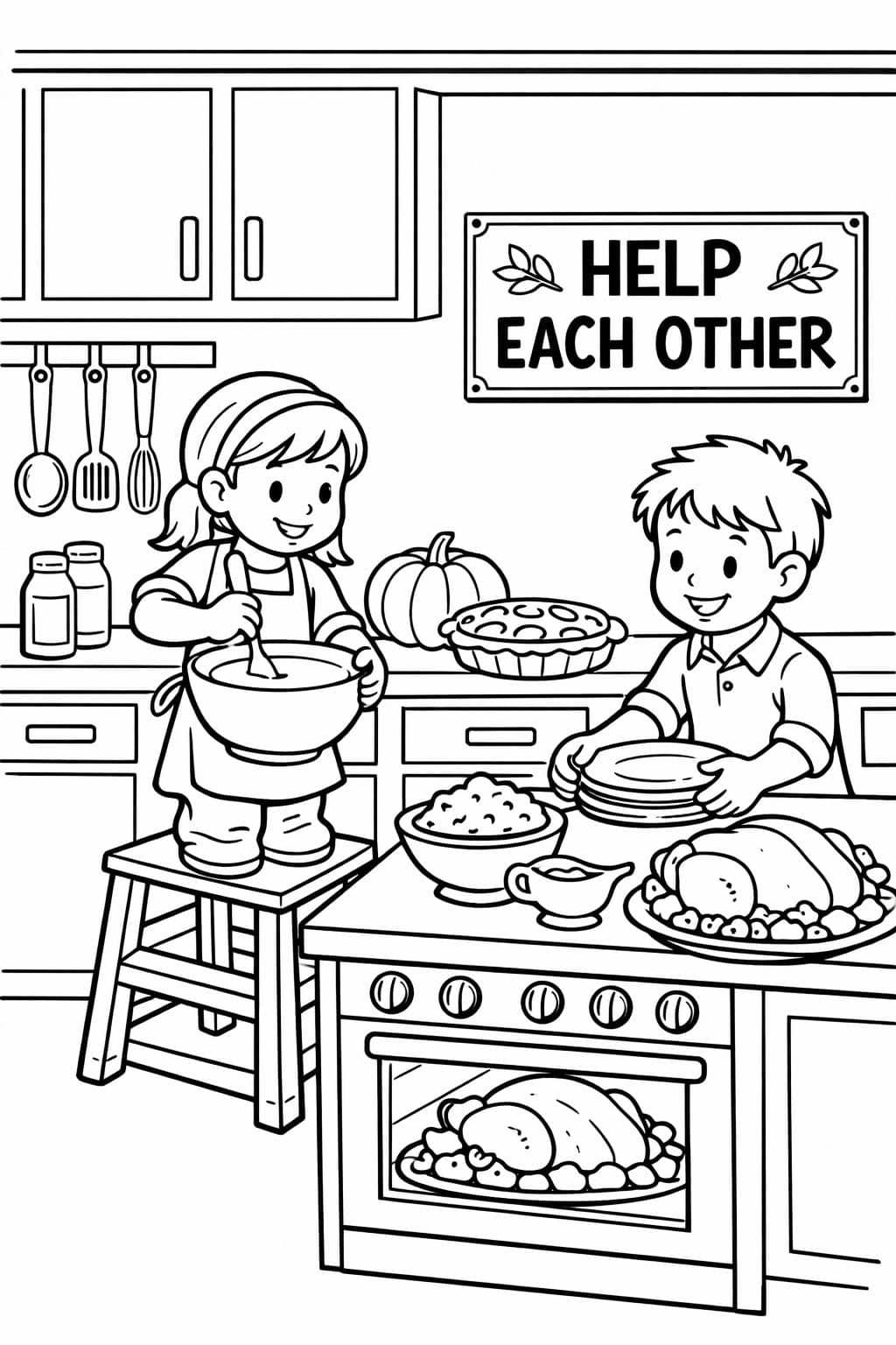 Thanksgiving turkey coloring page | adult holiday coloring sheet | printable Thanksgiving art