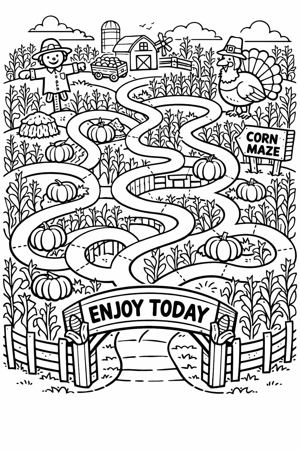 Thanksgiving table coloring page | detailed holiday coloring sheet | creative adult printable