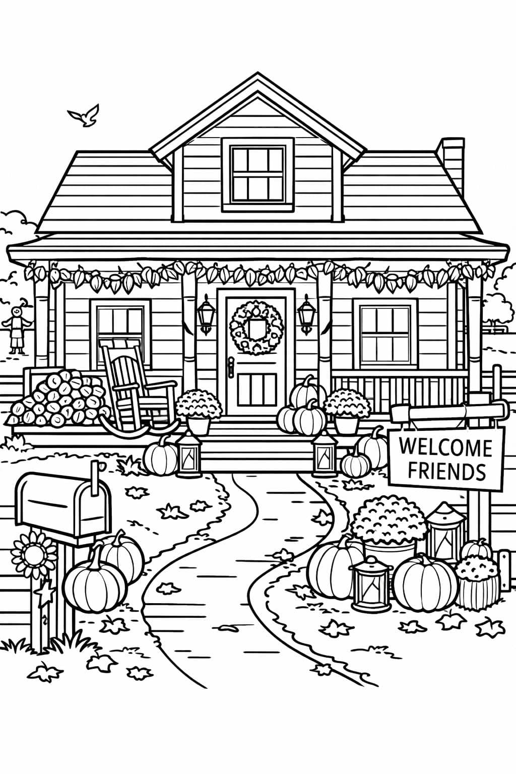 Thanksgiving leaves coloring page | intricate autumn coloring sheet | relaxing adult activity