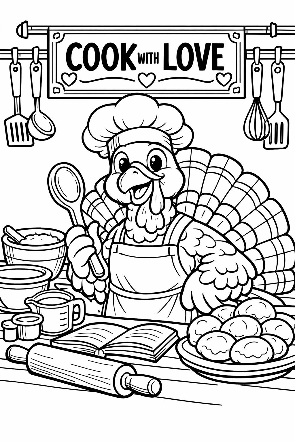 turkey coloring pages for kids | Thanksgiving activity sheet | free printable coloring page