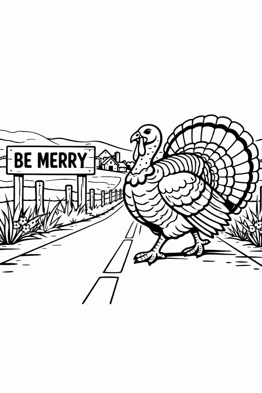 Thanksgiving dinner coloring page | adult printable coloring sheet | festive holiday activity